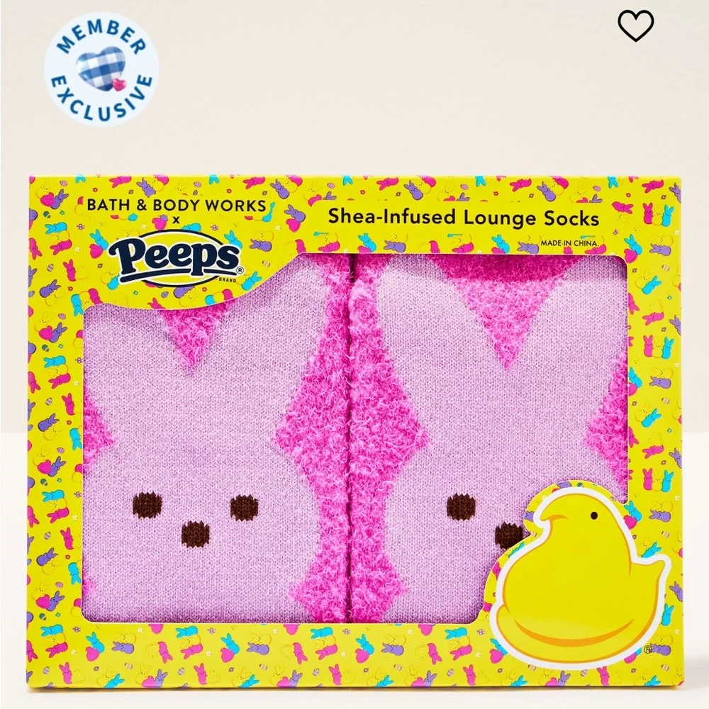 NWT Bath and Body Works Peeps Shea-Infused Lounge Socks